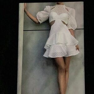 NWOT Elegant White Lace Cut Out Dress S